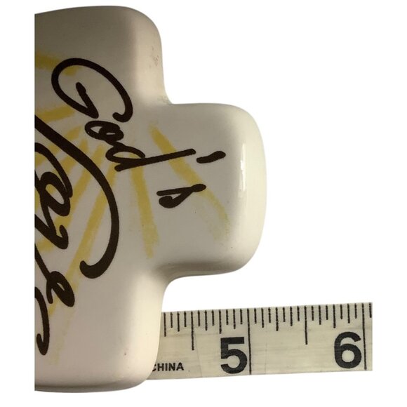 Vtg God Loves Us Religious Cross Wall Decor Carson Ceramic 5" God's Love - Picture 3 of 3